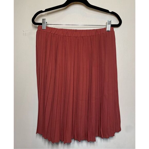 Max Studio Pleated Elastic Waist Mini Skirt Pink Mauve Size Small NEW - Picture 8 of 11